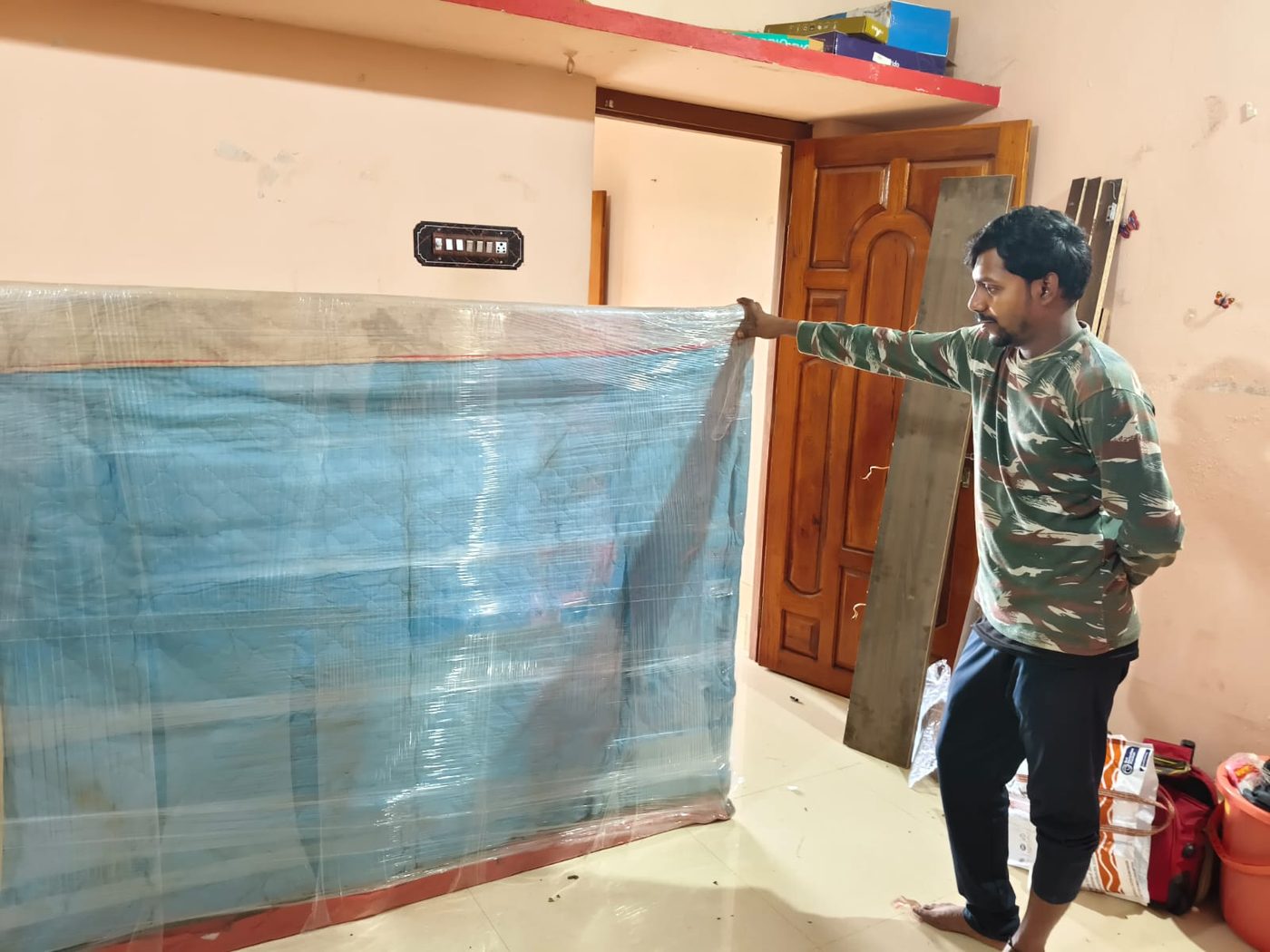 Furniture wrapped and secured before loading