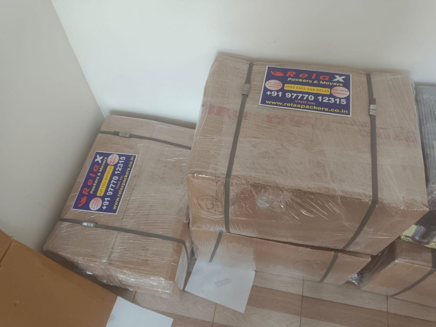 Packed and wrapped household consignment